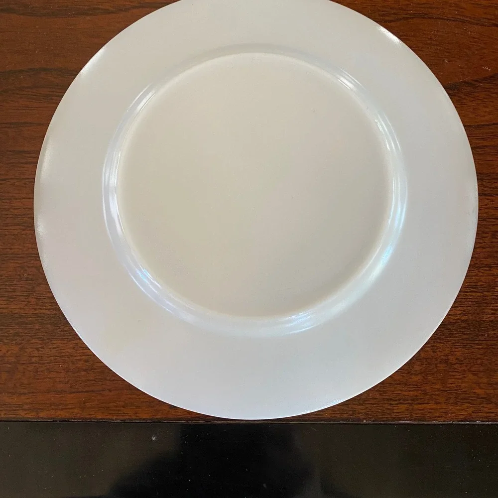 VTG Arcopal France Ingenue Salad Plates Set of 4 Purple Iris Green‎ Band 7.75